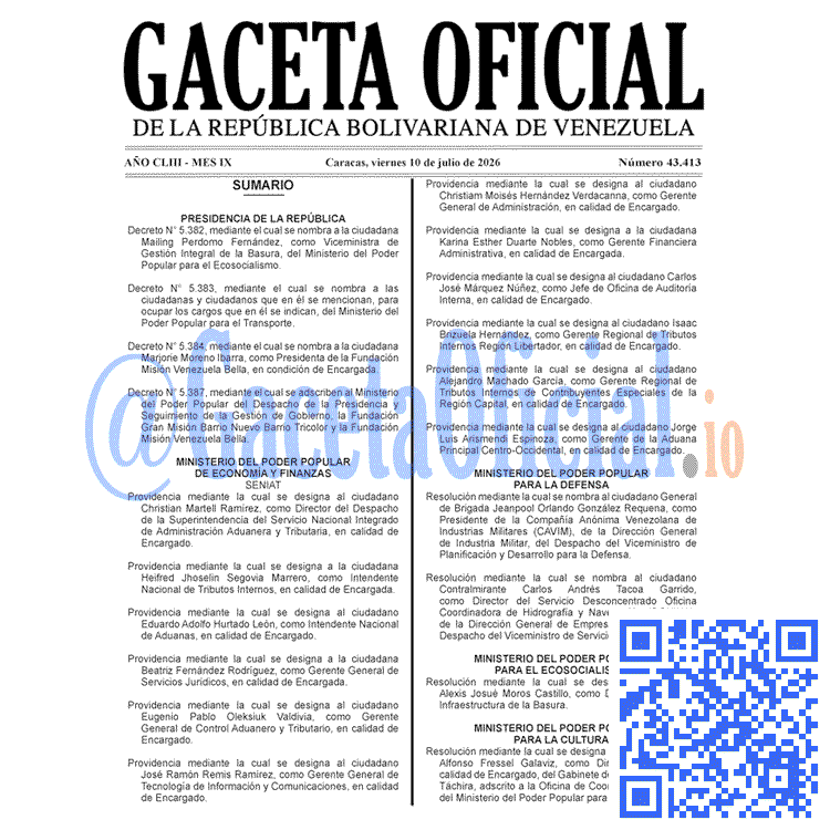 Gaceta Oficial, Gaceta 43413, Gaceta 43413 HD, Gaceta #43413, Gaceta Oficial Venezuela #43413