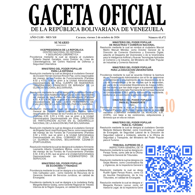 Gaceta 43472, Gaceta 4347 HD, Gaceta #43472, Gaceta Oficial Venezuela #43472