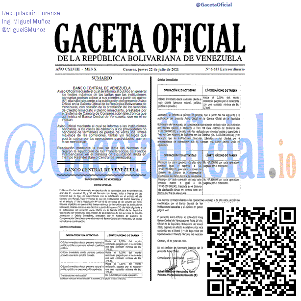 Gaceta Oficial 6635 del 22 julio 2021 Gaceta Oficial 6635 del 22 julio 2021