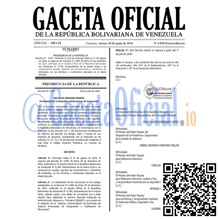 Gaceta Oficial, Gaceta 6818, Gaceta 6818 HD, Gaceta #6818, Gaceta Oficial Venezuela #6818
