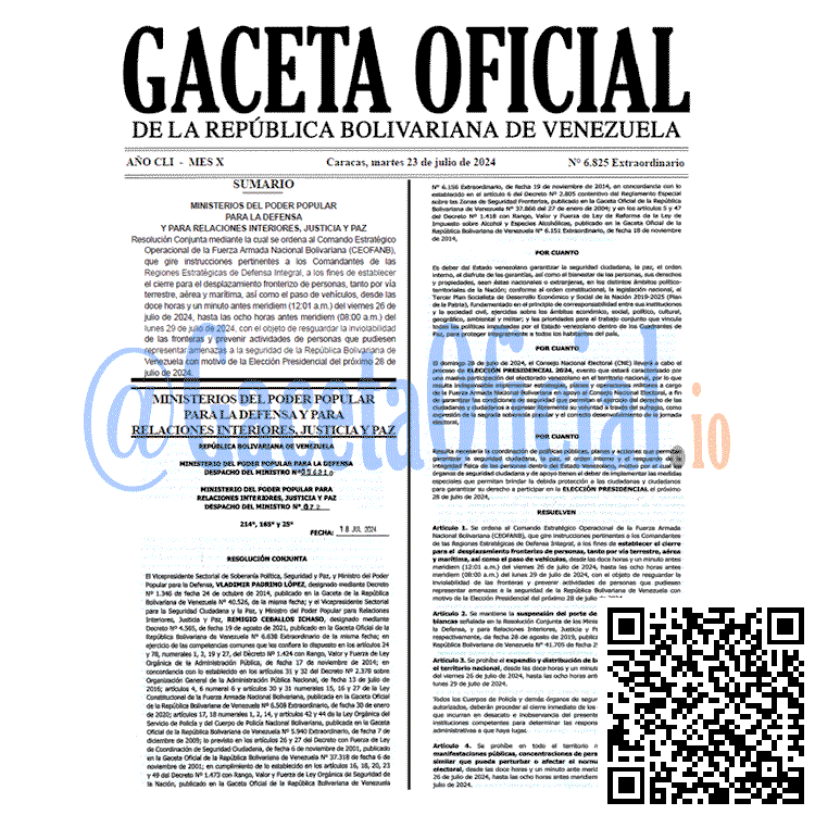 Gaceta Oficial, Gaceta 6825, Gaceta 6825 HD, Gaceta #6825, Gaceta Oficial Venezuela #6825