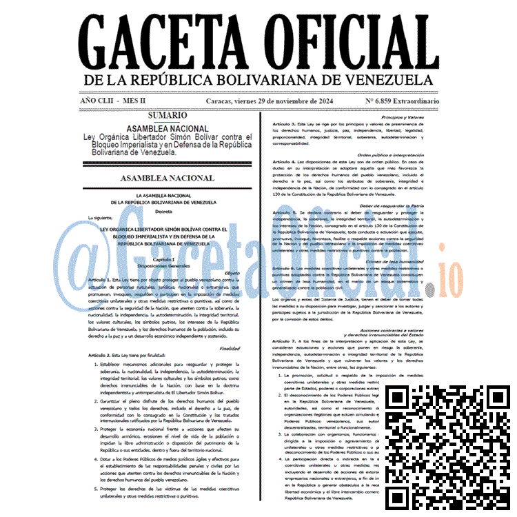 Gaceta Oficial, Gaceta 6859, Gaceta 6859 HD, Gaceta #6859, Gaceta Oficial Venezuela #6859