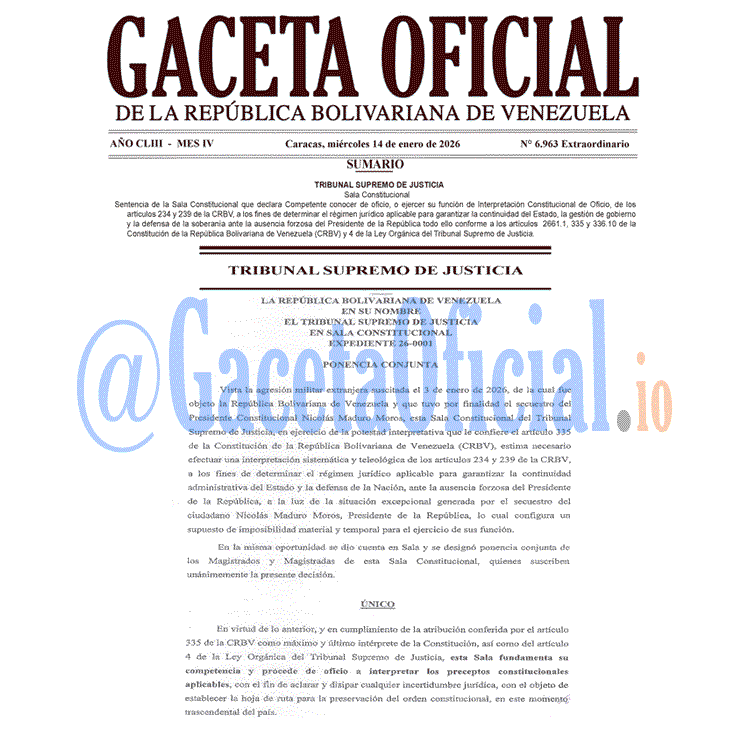 Gaceta Oficial, Gaceta 6963, Gaceta 6963 HD, Gaceta #6963, Gaceta Oficial Venezuela #6963