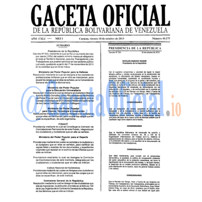 Gaceta Oficial 40275 2013-10-18