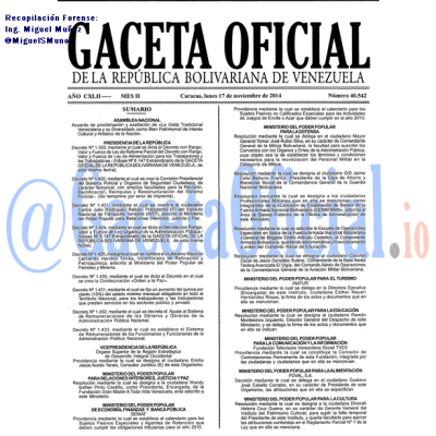 Gaceta Oficial 40542 2014-11-17