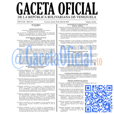 Gaceta Oficial 43364 2026-04-28