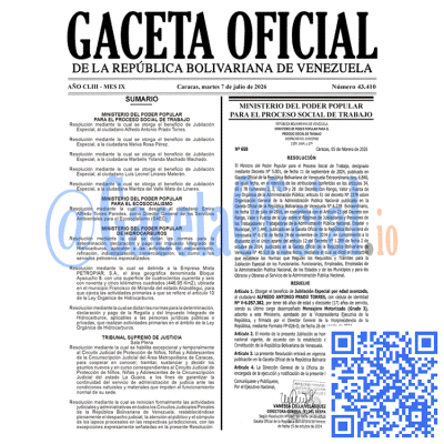 Gaceta Oficial 43410 2026-07-07
