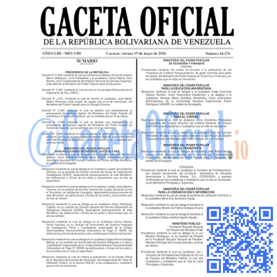 Gaceta Oficial 43376 2026-05-15