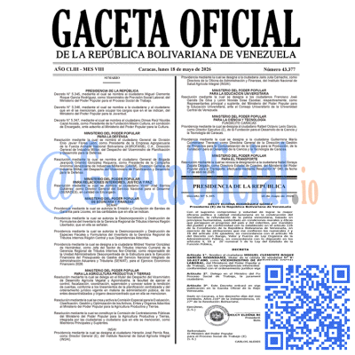 Gaceta Oficial 43377 2026-05-18
