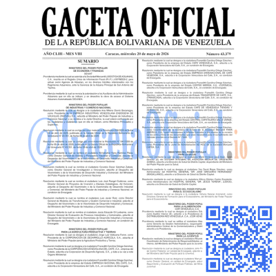 Gaceta Oficial 43379 2026-05-20