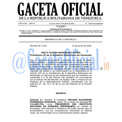 Gaceta Oficial 7035 2026-06-15