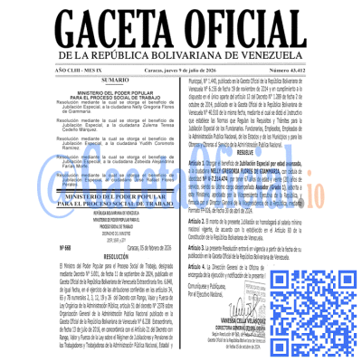Gaceta Oficial 43412 2026-07-09