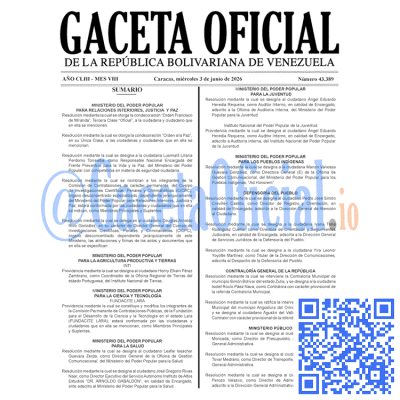 Gaceta Oficial 43389 2026-06-03