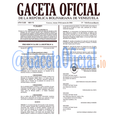 Gaceta Oficial 7014 2026-03-20
