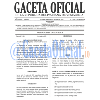 Gaceta Oficial 7039 2026-06-24