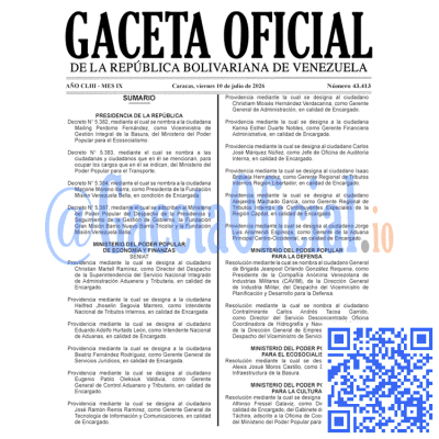Gaceta Oficial 43413 2026-07-10