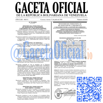 Gaceta Oficial 43418 2026-07-17