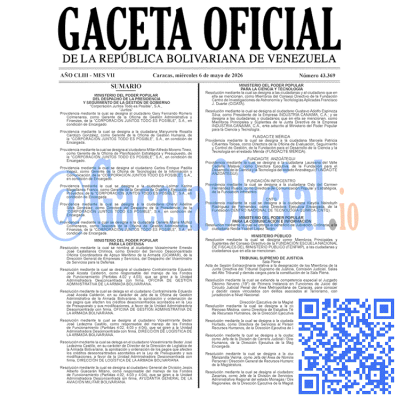 Gaceta Oficial 43369 2026-05-06