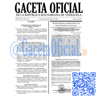Gaceta Oficial 43392 2026-06-08