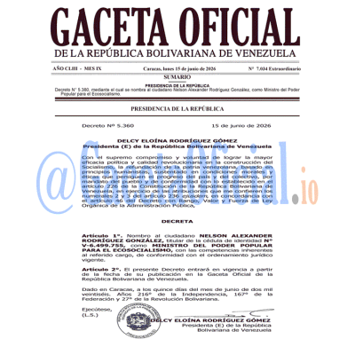 Gaceta Oficial 7034 2026-06-15