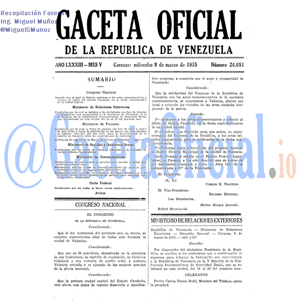 Gaceta Oficial 24691 del 9 Marzo 1955