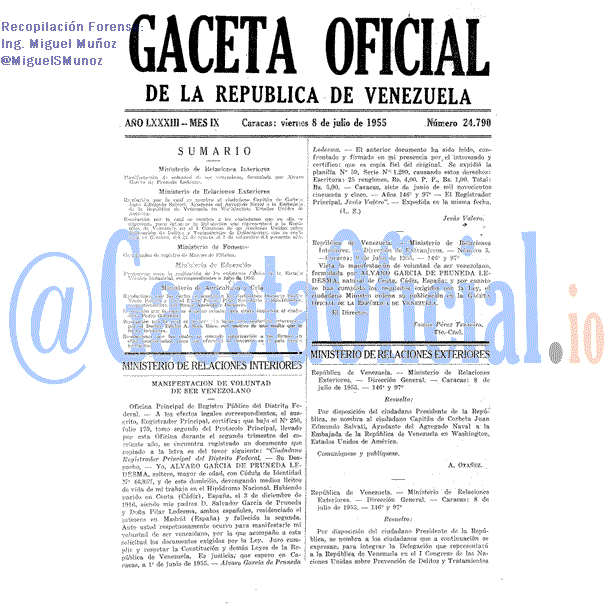 Gaceta Oficial 24790 del 8 Julio 1955