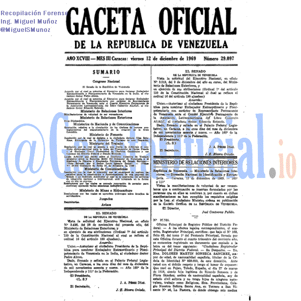 Gaceta Oficial 29097 del 12 Diciembre 1969