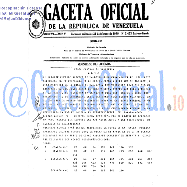 Gaceta Oficial 2403 del 21 Febrero 1979