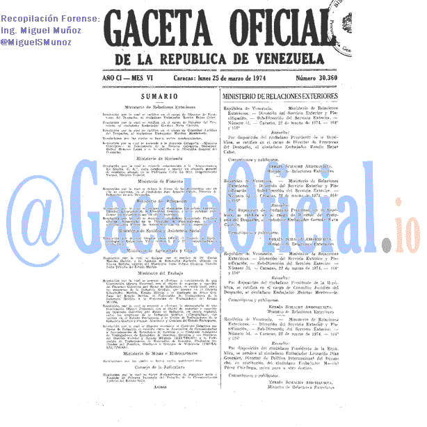 Gaceta Oficial 30360 del 25 Marzo 1974