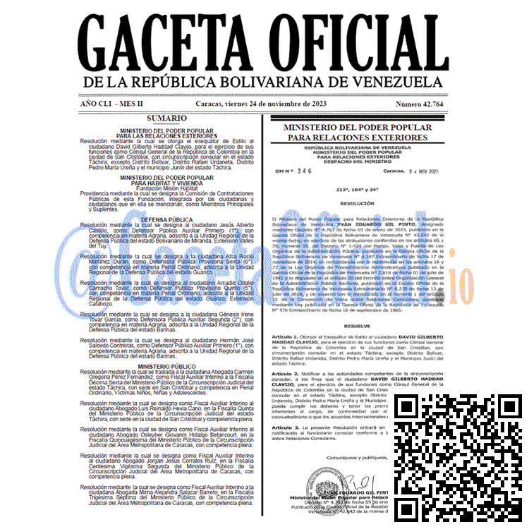 Gaceta Oficial, Gaceta 42764, Gaceta 42764 HD, Gaceta #42764, Gaceta Oficial Venezuela #42764