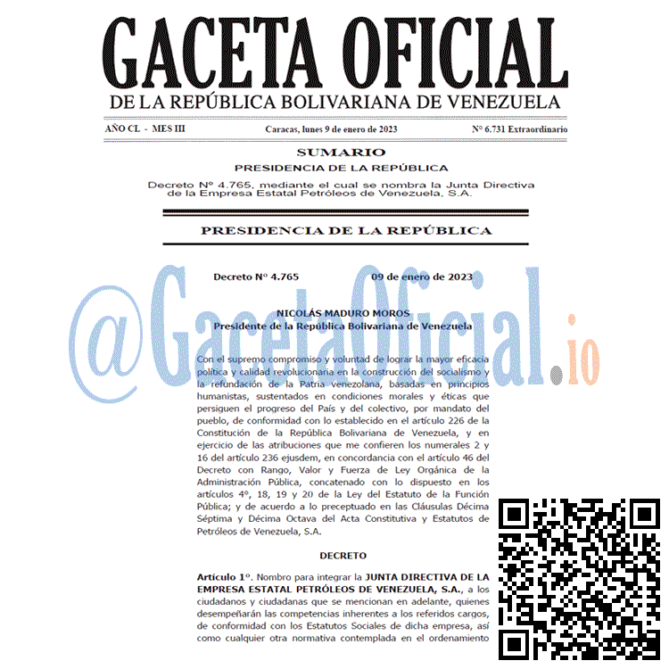 Gaceta Oficial, Gaceta 6731, Gaceta #6731, Gaceta Oficial Venezuela #6731